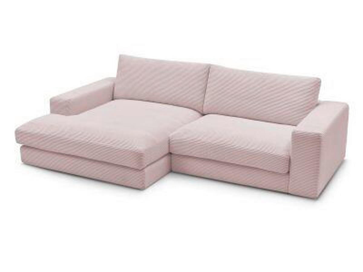 ECKSOFA  LEONARD Violett Cord  - Violett/Schwarz, MODERN, Kunststoff/Textil (159/274cm)