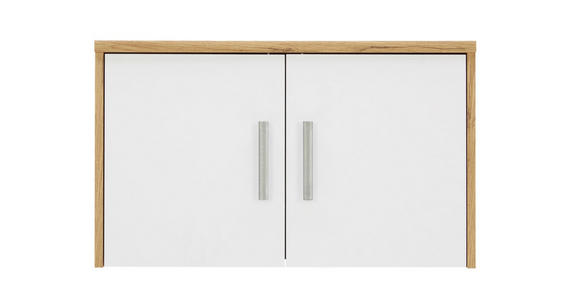 AUFSATZSCHRANK - Eichefarben/Silberfarben, KONVENTIONELL, Holzwerkstoff/Kunststoff (72/43/36cm) - Xora