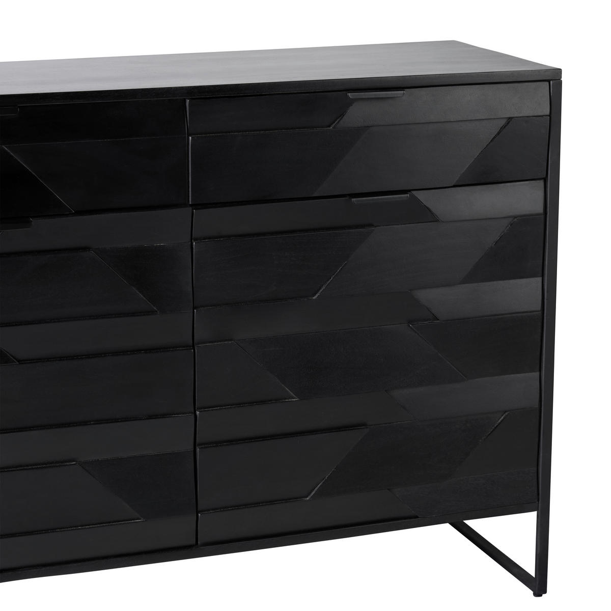 SIDEBOARD  in 175/86/40 cm  - Schwarz, Trend, Holz/Metall (175/86/40cm) - Ambia Home