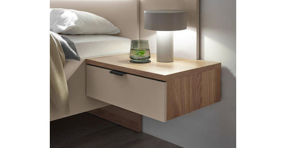 BETTANLAGE - Kaschmir/Eichefarben, Design, Glas (285,4/96/207,6cm) - Xora