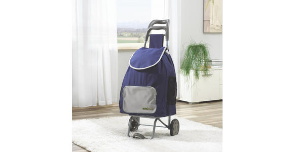 EINKAUFSTROLLEY - Blau/Grau, KONVENTIONELL, Kunststoff/Textil (39/32/94cm) - Boxxx