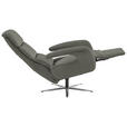 RELAXSESSEL in Leder Dunkelgrau  - Edelstahlfarben/Dunkelgrau, Design, Leder/Metall (76/119/86cm) - Dieter Knoll