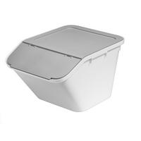 FÖRVARINGSLÅDA 55/39/31,5 cm   - vit/grå, Basics, plast (55/39/31,5cm) - Smart Store
