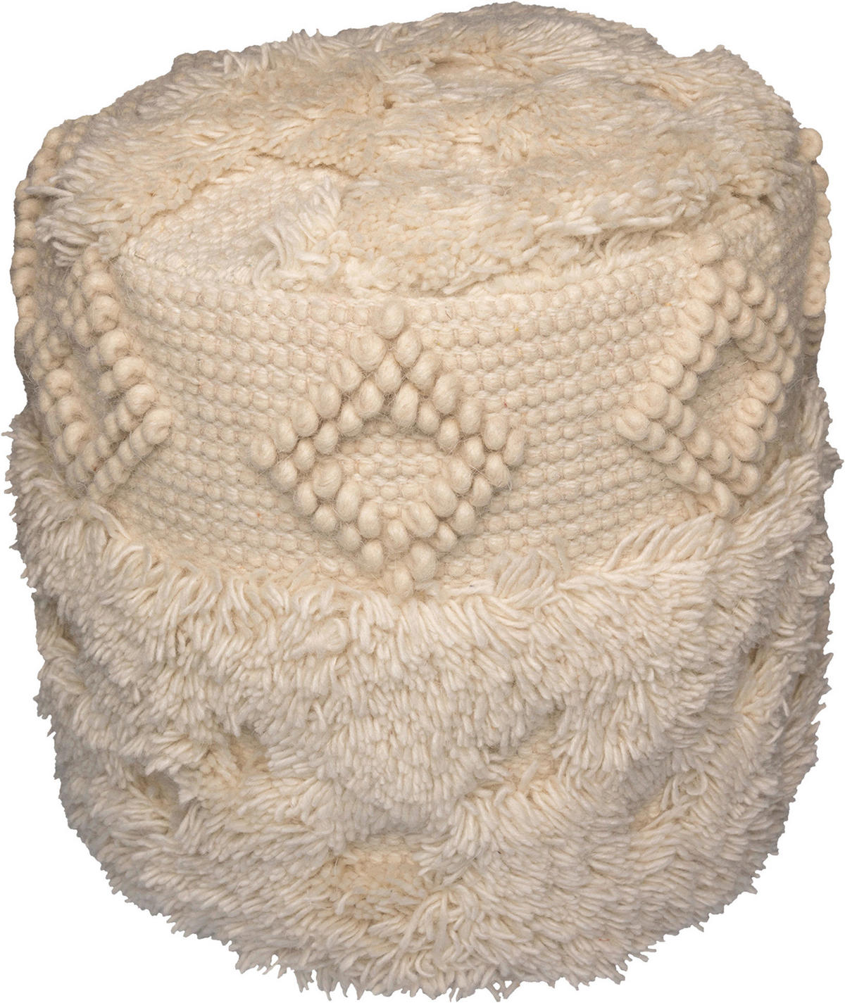 POUF Struktur  - Naturfarben, Design, Textil (35cm) - Kayoom
