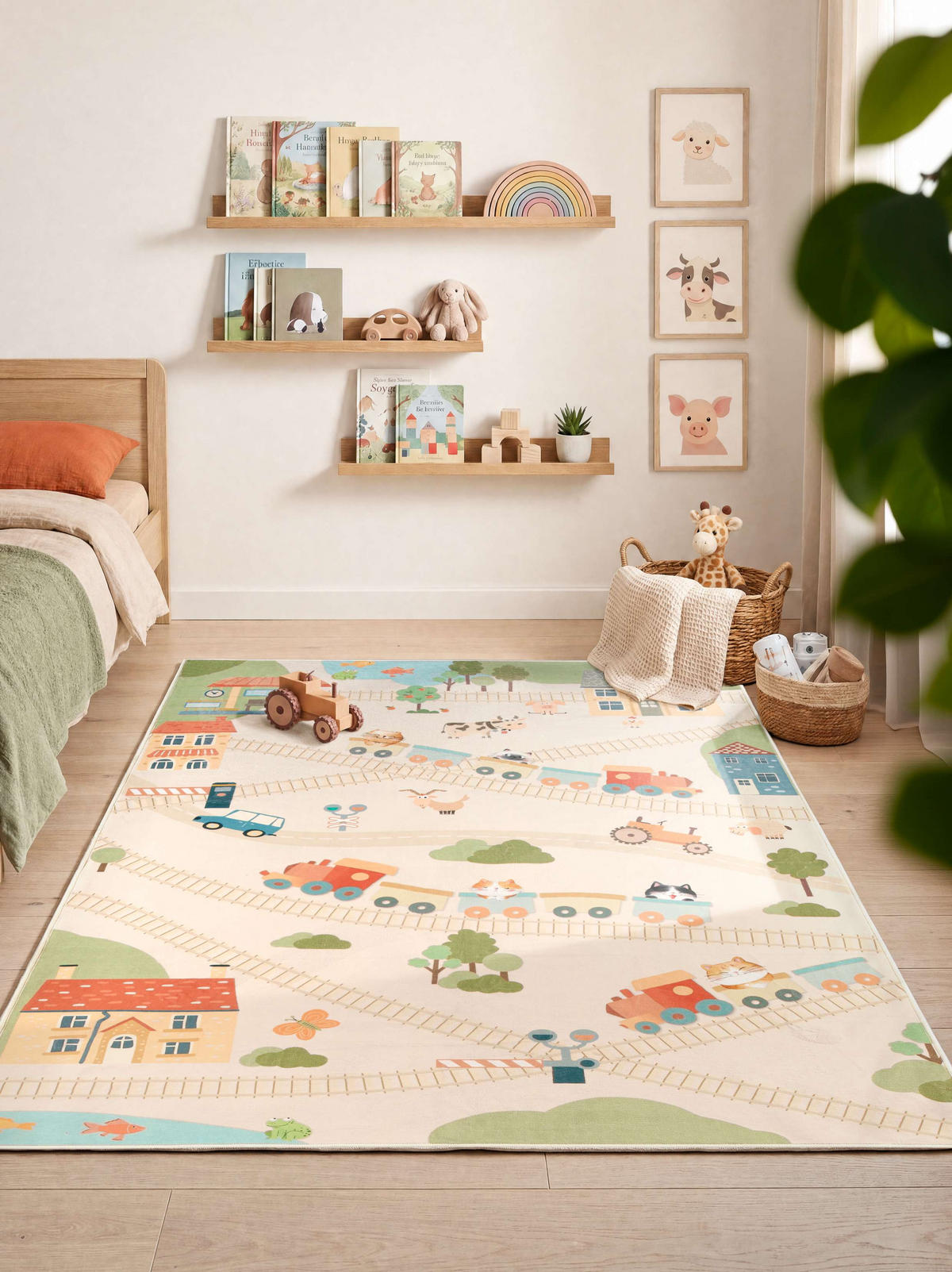 KINDERTEPPICH Living Verovia 160/230 cm  in Creme, Koralle, Salbeigrün  - Koralle/Salbeigrün, Trend, Kunststoff/Textil (160/230cm) - Lindorug