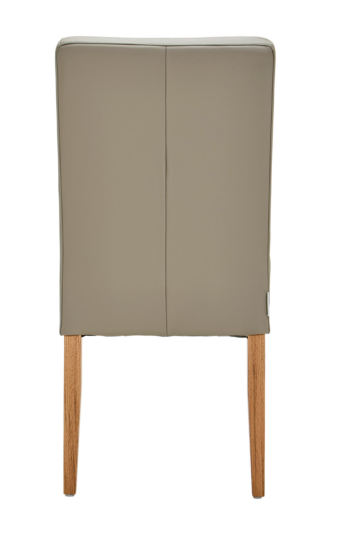 STUHL Echtleder Graubraun Eiche massiv  - Eichefarben/Graubraun, KONVENTIONELL, Leder/Holz (48/94/64cm) - Linea Natura