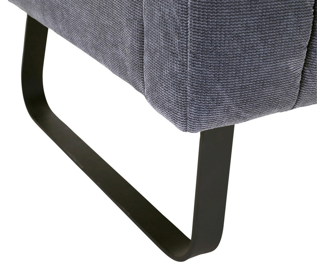 SITZBANK in Textil Schwarz, Dunkelgrau  - Dunkelgrau/Schwarz, Design, Textil/Metall (175/89/75cm) - Novel