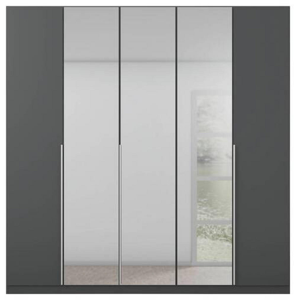 DREHTÜRENSCHRANK  in Grau, Silberfarben  - Silberfarben/Alufarben, MODERN, Holzwerkstoff (226/229/54cm) - Rauch Möbel