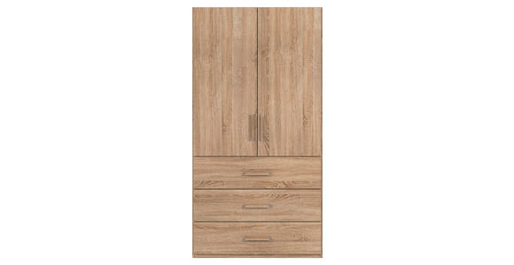 DREHTÜRENSCHRANK 101/197/60 cm 2-türig Eichefarben  - Eichefarben/Silberfarben, Design, Holzwerkstoff/Kunststoff (101/197/60cm) - Novel