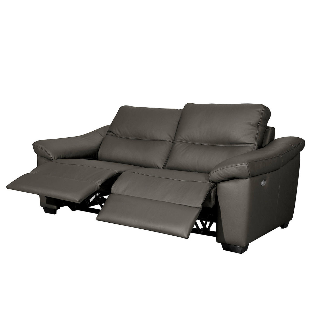 2-SITZER-SOFA Echtleder Anthrazit  - Anthrazit/Schwarz, Design, Leder/Holz (174/97/97cm) - Livetastic