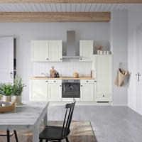 KÜCHENBLOCK Cascada 270 cm  in Weiß, Eichefarben  - Eichefarben/Schwarz, MODERN, Holzwerkstoff/Metall (270cm) - Nobilia