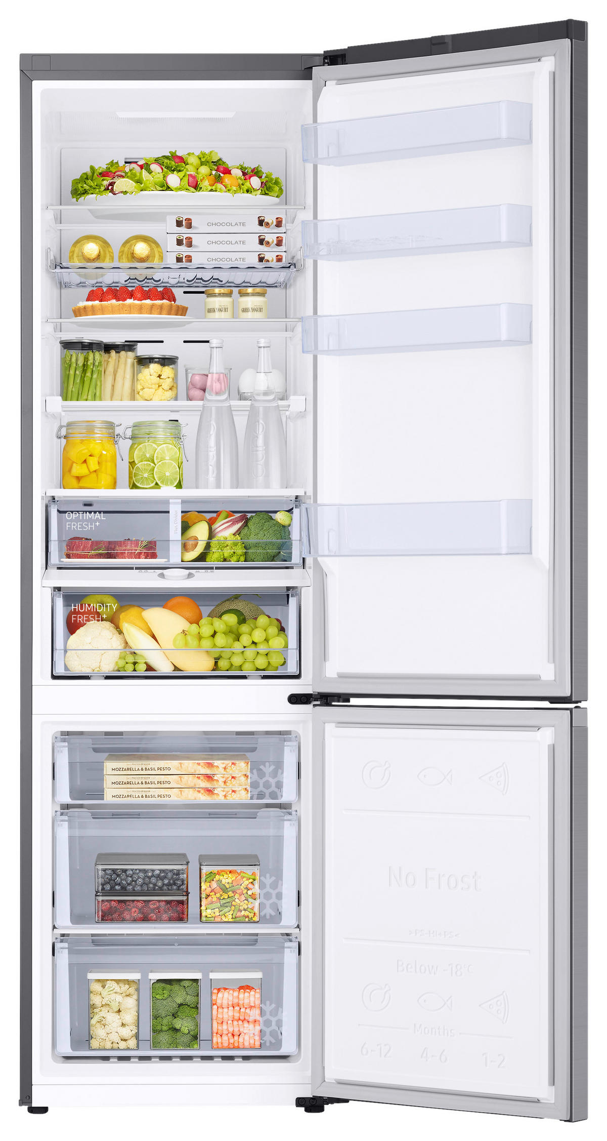 KÜHL-GEFRIER-KOMBINATION RB38C676DSA/EF  - Silberfarben, Basics, Kunststoff/Metall (59,5/203/65,8cm) - Samsung