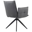ARMLEHNSTUHL  Stoffauswahl, Sitzfläche 360° drehbar Cord  - Anthrazit/Schwarz, Design, Textil/Metall (63,5/85/63,5cm) - Novel
