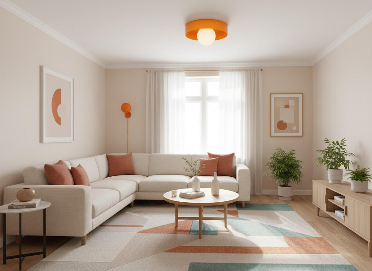 DECKENLEUCHTE  35/18 cm    - Orange, Design, Glas/Metall (35/18cm) - Collet's Monde