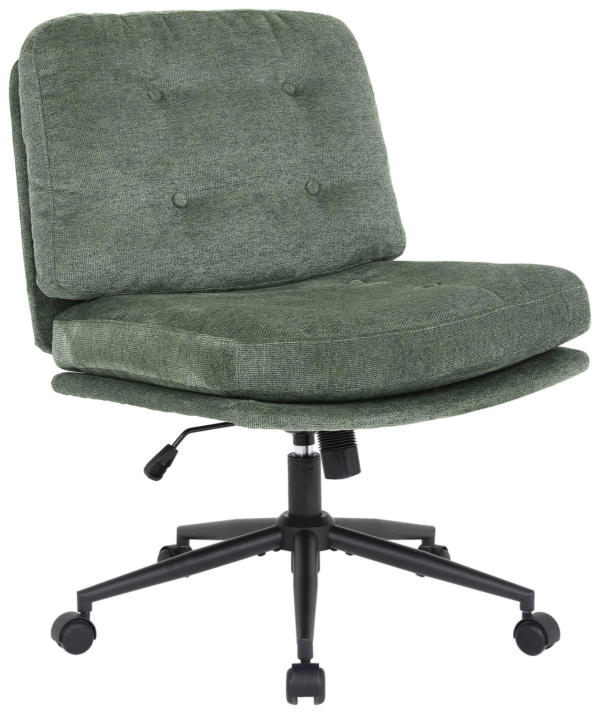 VRTLJIVI STOL les, kovina, umetna masa, tekstil zelena  - črna/zelena, Moderno, kovina/umetna masa (66/90/98/76cm) - MID.YOU