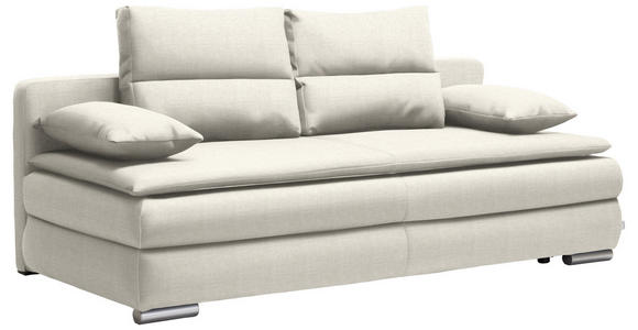 SCHLAFSOFA in Webstoff Beige  - Beige/Silberfarben, KONVENTIONELL, Kunststoff/Textil (207/94/90cm) - Venda