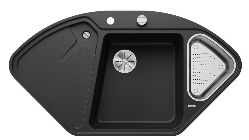 SPÜLE 525868  - Schwarz, Basics, Stein (104,2/18,6/56cm) - Blanco
