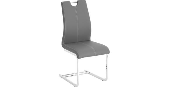 SCHWINGSTUHL in Metall, Textil Grau, Chromfarben - Chromfarben/Weiß, Design, Textil/Metall (44/100/54cm) - Dieter Knoll