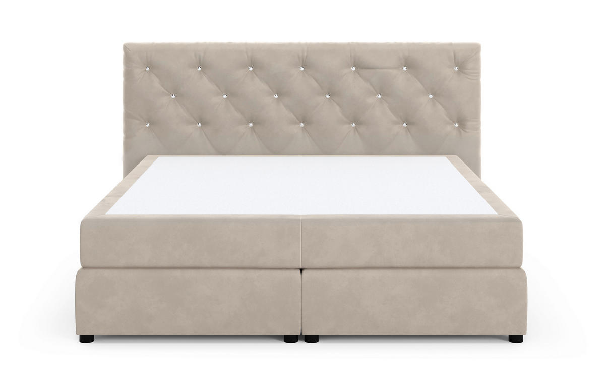 BOXSPRING KREVET 140/200 cm     bež  - bež/crna, tekstil/pločasti materijal (140/200cm) - MID.YOU
