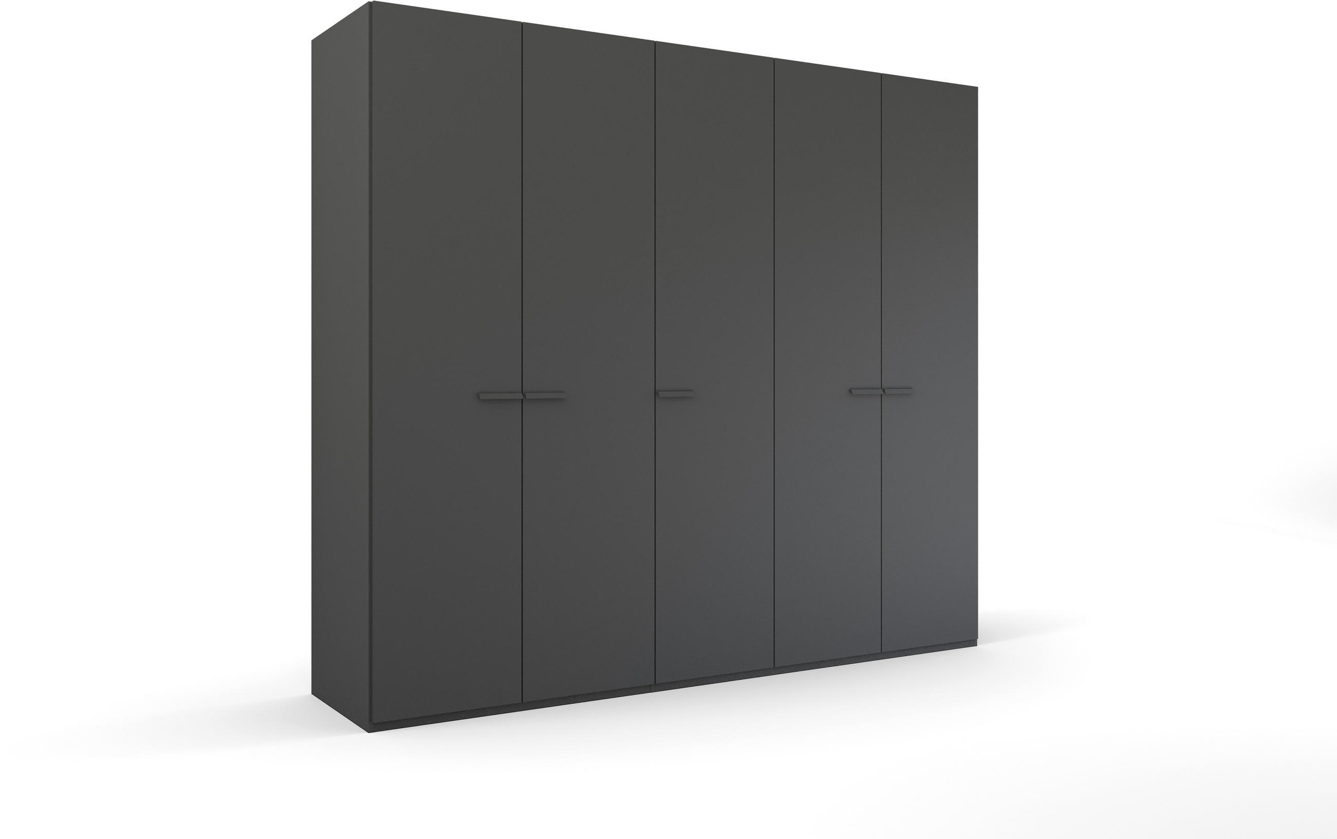 DREHTÜRENSCHRANK 251/223/60 cm 5-türig Graphitfarben  - Graphitfarben, Trend, Glas/Holzwerkstoff (251/223/60cm) - Novel