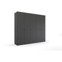 DREHTÜRENSCHRANK 251/235/60 cm 5-türig Graphitfarben  - Graphitfarben, Trend, Glas/Holzwerkstoff (251/235/60cm) - Novel