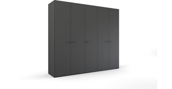 DREHTÜRENSCHRANK 251/223/60 cm 5-türig Graphitfarben - Graphitfarben, Trend, Glas/Holzwerkstoff (251/223/60cm) - Novel