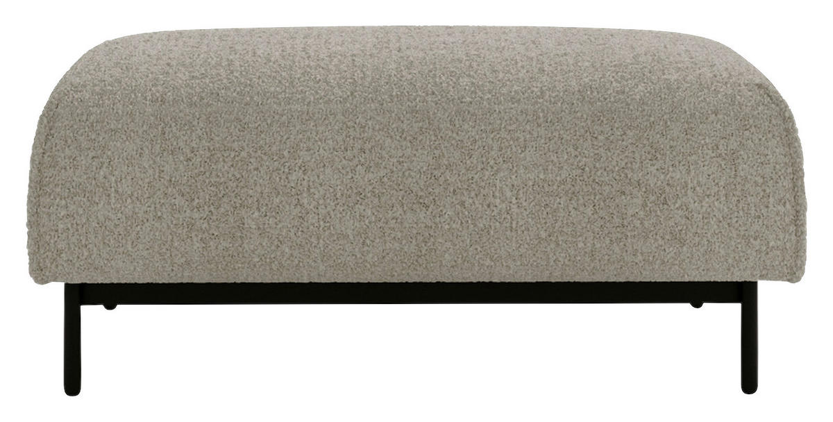 HOCKER in Textil Creme  - Creme/Schwarz, Design, Textil/Metall (100/42/97cm) - Livetastic