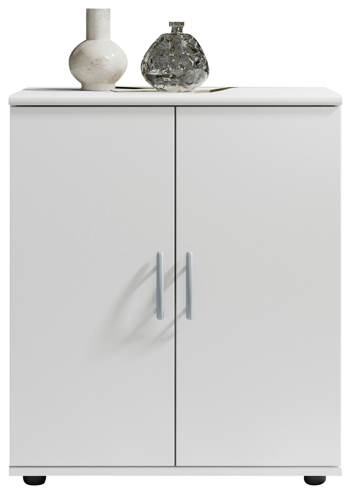 KOMODA   60/70/30 cm   bijela  - bijela/srebrne boje, Konvencionalno, drvni materijal/plastika (60/70/30cm) - Carryhome