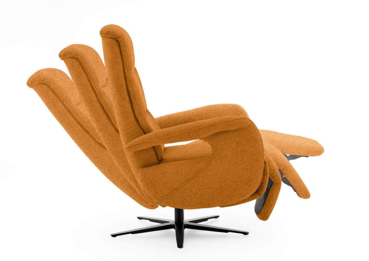 RELAXSESSEL in Textil Orange  - Schwarz/Orange, Design, Textil/Metall (71/112/83cm) - Beldomo Style