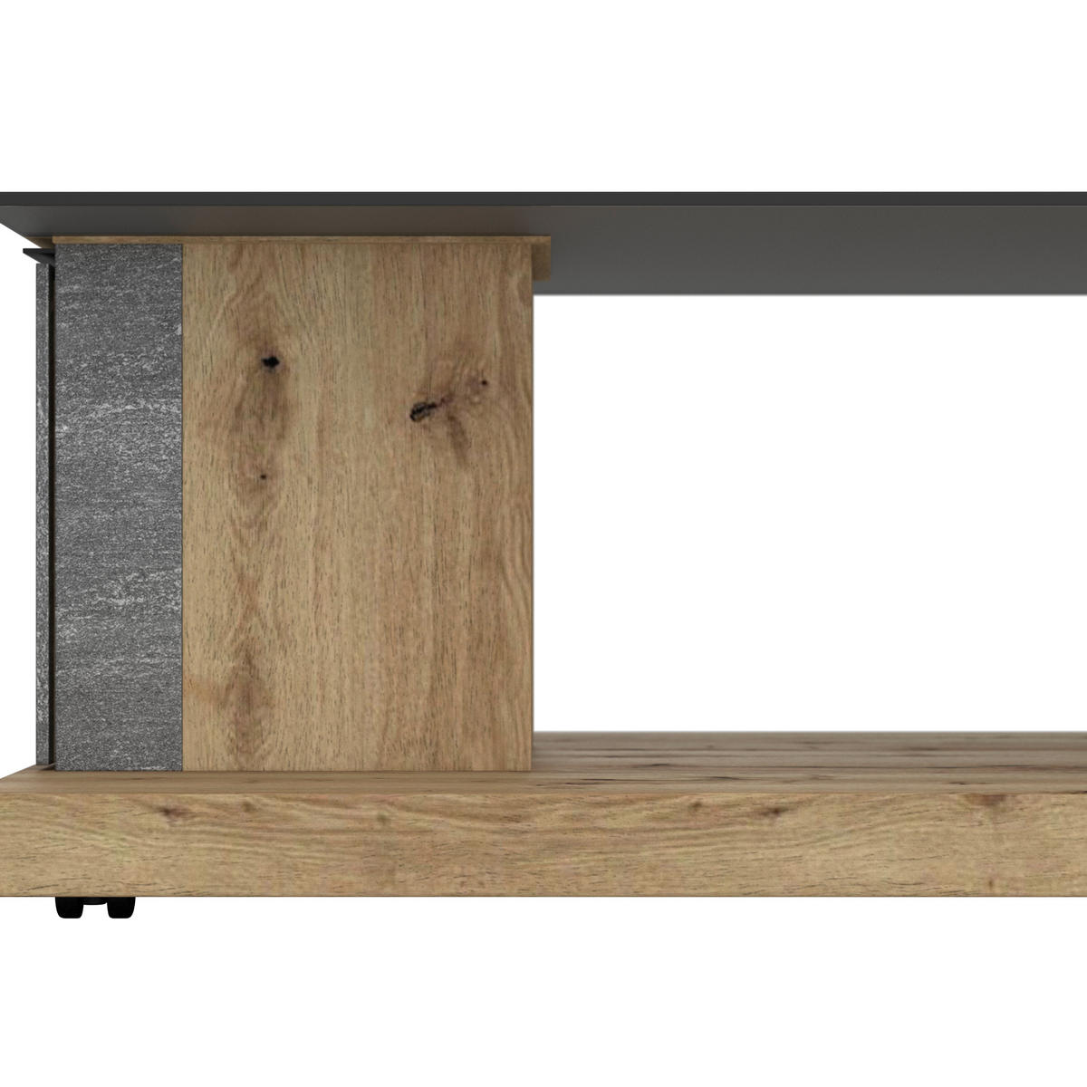 COUCHTISCH in Holz, Glas, Stein 120,6/75,6/42,3 cm  - Wildeiche/Graphitfarben, Design, Glas/Holz (120,6/75,6/42,3cm) - Voglauer