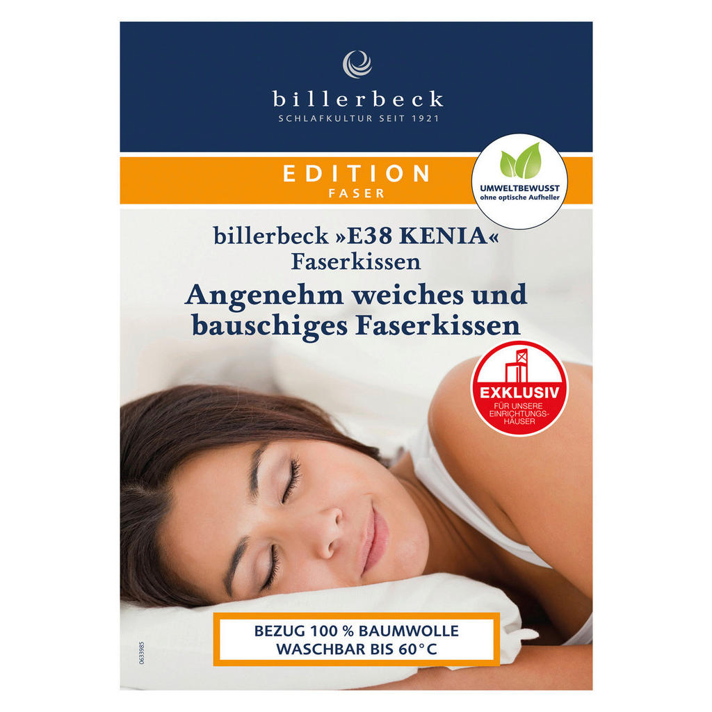 Thumbnail - Billerbeck Kopfkissen, Textil, Füllung: Faserbällchen, Polyester, 80x80 cm, temperaturausgleichend, strapazierfähig, pfl...