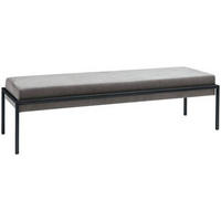 BETTBANK in Textil Anthrazit, Grau  - Anthrazit/Grau, Design, Textil/Metall (144/38/44cm) - Hasena