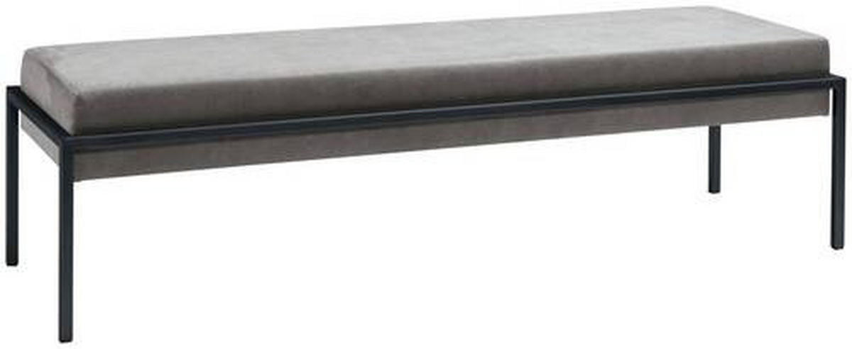 BETTBANK in Textil Anthrazit, Grau  - Anthrazit/Grau, Design, Textil/Metall (144/38/44cm) - Hasena