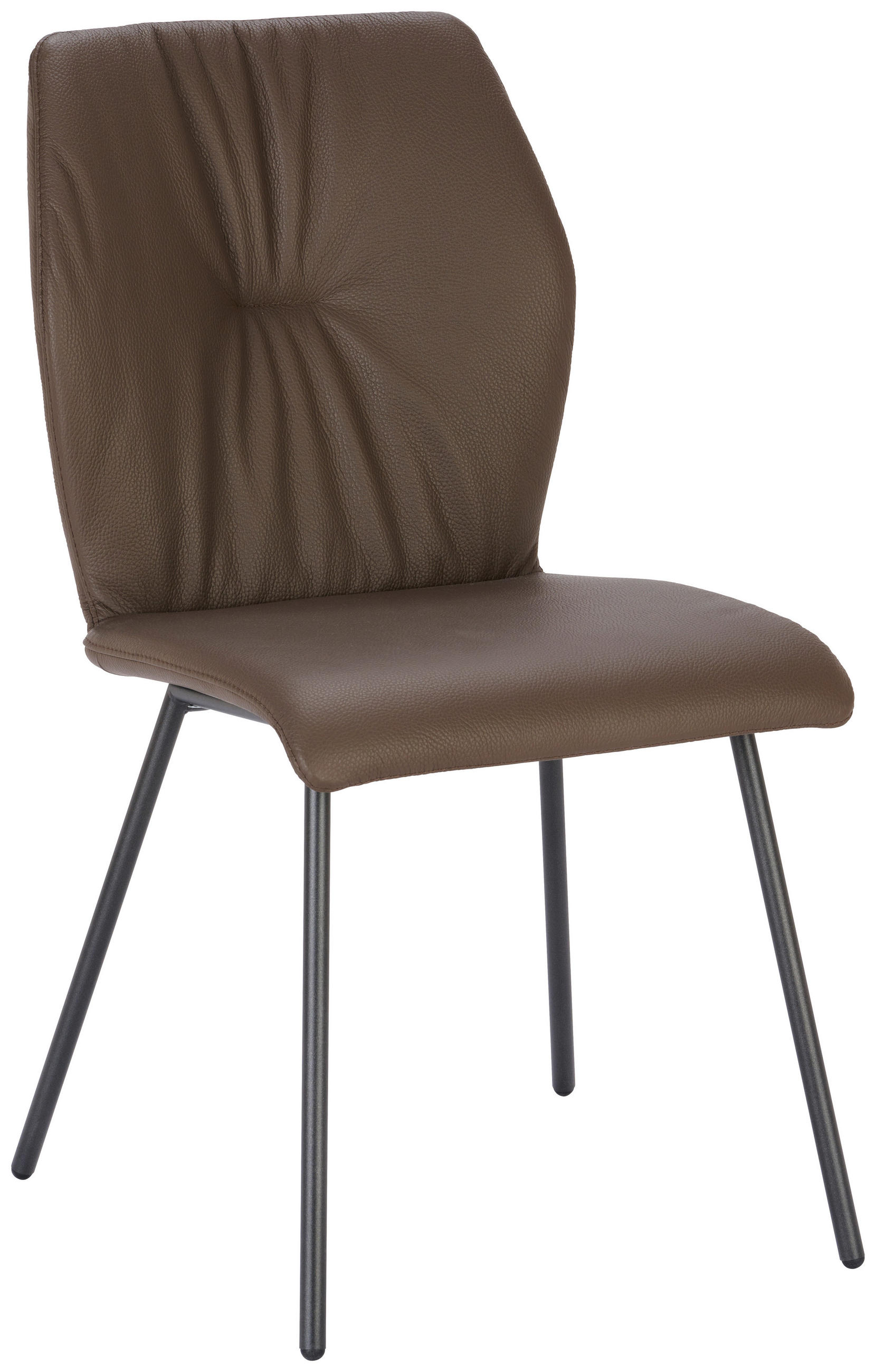 STUHL Mikrofaser Dunkelbraun, Anthrazit  - Dunkelbraun/Anthrazit, Design, Textil/Metall (49/89/59cm) - Bert Plantagie