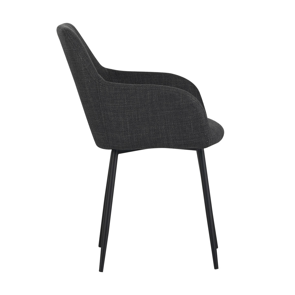 ARMLEHNSTUHL  in Stahl Webstoff  - Anthrazit/Schwarz, MODERN, Textil/Metall (55/84/61cm) - Livetastic