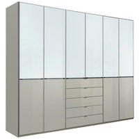 DREHTÜRENSCHRANK 300/236/58 cm 6-türig  - Chromfarben/Weiß, Design, Glas/Holzwerkstoff (300/236/58cm) - Novel