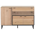 SIDEBOARD  140/90/42 cm 2 Schublade(n)  - Eichefarben/Schwarz, LIFESTYLE, Holzwerkstoff/Metall (140/90/42cm) - Novel