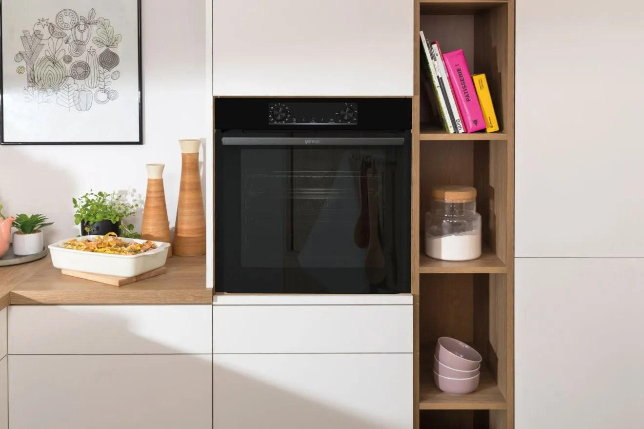 BACKOFENSET BSET014DG  - Edelstahlfarben/Schwarz, Basics, Glas/Kunststoff (59,5/59,5/56,4cm) - Gorenje