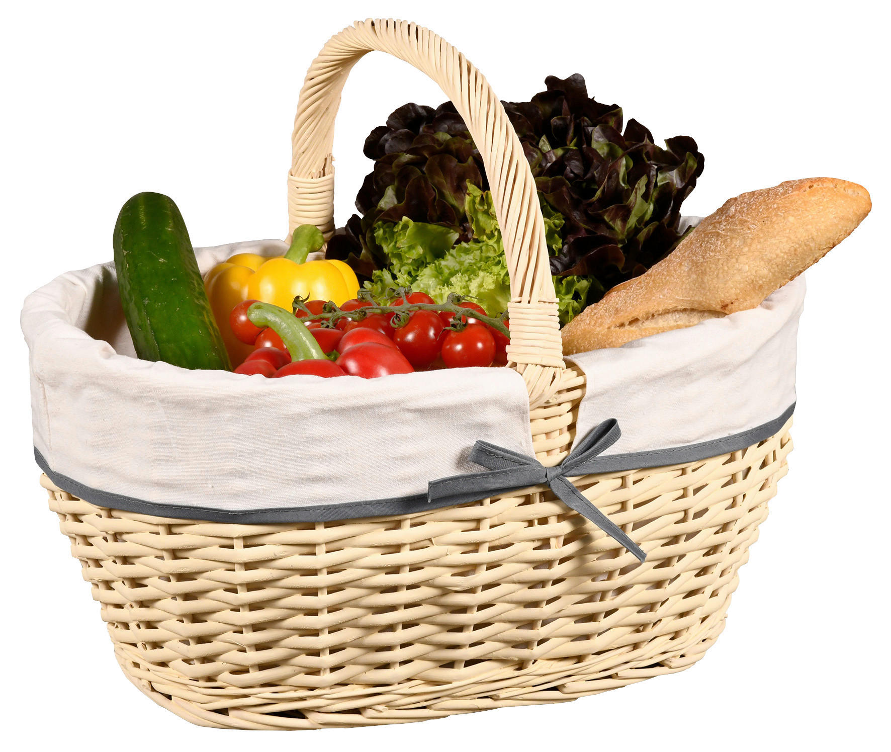 EINKAUFSKORB 45/33/37 cm  - Weiß, Basics, Naturmaterialien/Textil (45/33/37cm) - Kesper