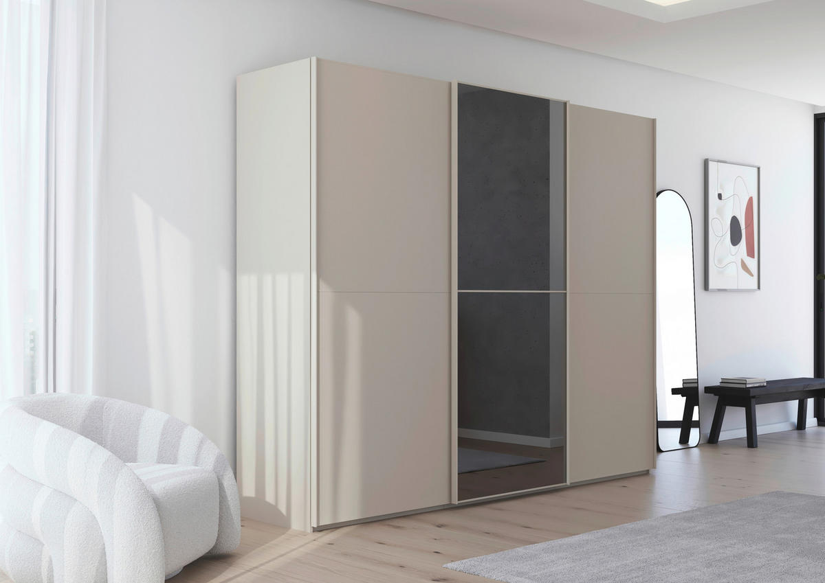 SCHWEBETÜRENSCHRANK  in Champagner  - Champagner, KONVENTIONELL, Glas/Holzwerkstoff (301/223/68cm) - Novel