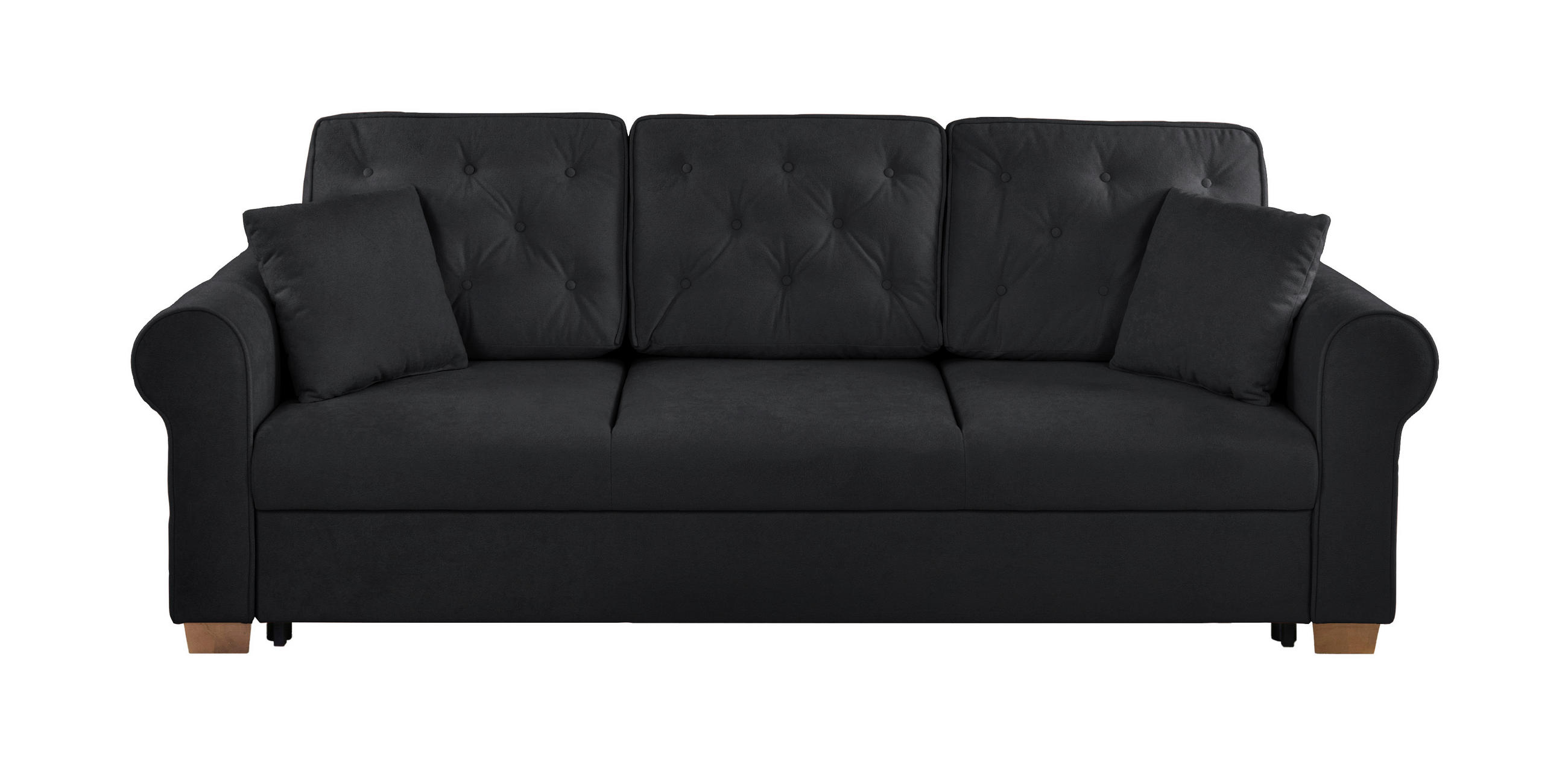SCHLAFSOFA in Bouclé Anthrazit  - Anthrazit/Buchefarben, Design, Holz/Textil (240/94/98cm) - MID.YOU