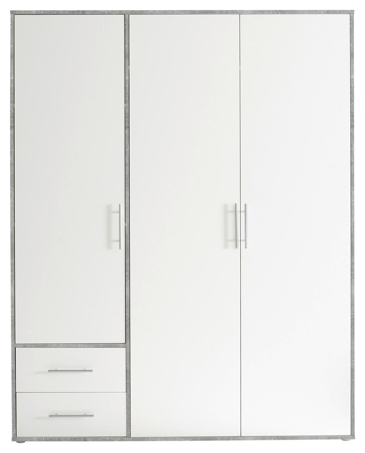 DREHTÜRENSCHRANK in Weiss, Hellgrau  - Weiss/Hellgrau, Konventionell, Holzwerkstoff/Kunststoff (155/195/60cm) - Carryhome