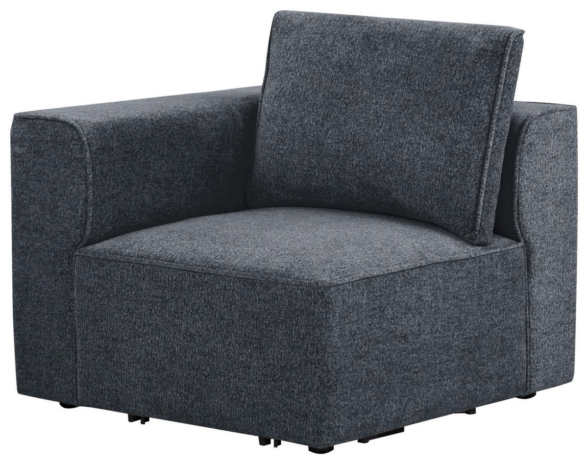 SOFA drvo, plastika, tekstil  tamno siva    - tamno siva/crna, Design, drvo/tekstil (230,5/65/90cm) - Livetastic