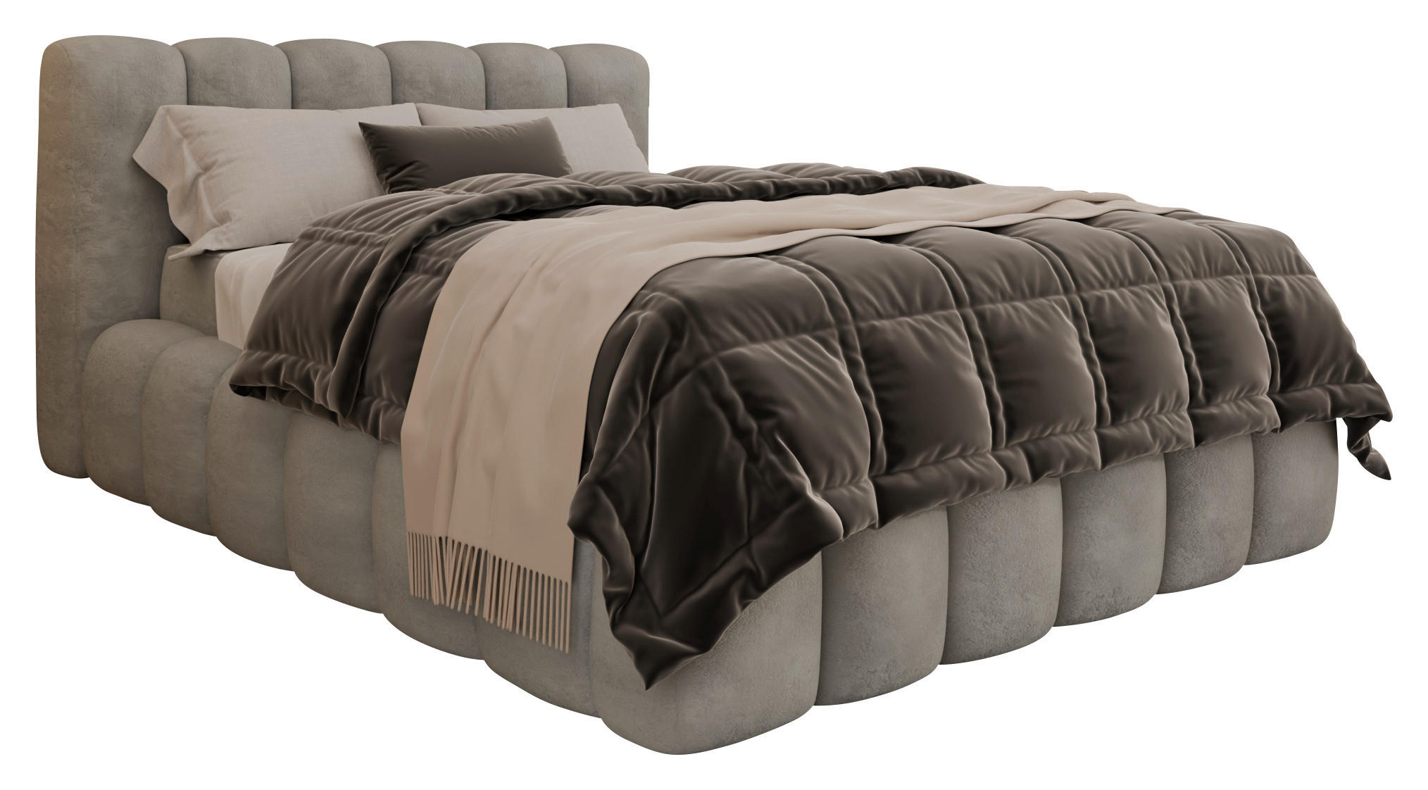 POLSTERBETT 140/200 cm  in Grau  - Schwarz/Grau, Trend, Kunststoff/Textil (140/200cm) - Esposa