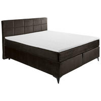 BOXSPRINGBETT 180/200 cm  in Dunkelbraun  - Dunkelbraun/Schwarz, Design, Holzwerkstoff/Kunststoff (180/200cm) - Xora