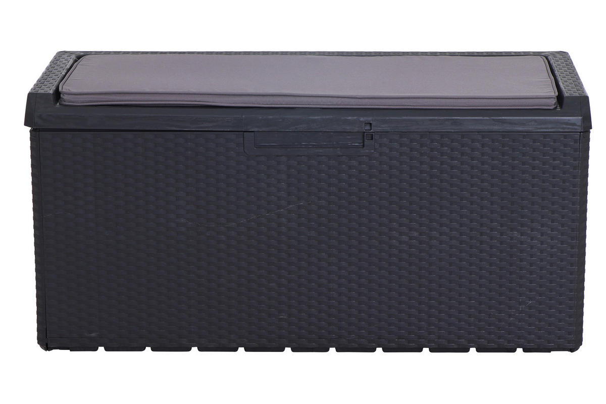 KISSENBOX 55/124/59 cm  - Anthrazit, KONVENTIONELL, Kunststoff (55/124/59cm) - Siena Garden