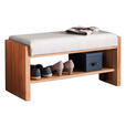 GARDEROBENBANK  in 88/44/42 cm  - Buchefarben/Weiß, MODERN, Leder/Holz (88/44/42cm) - Linea Natura