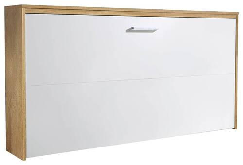 SCHRANKBETT Weiß, Eichefarben  - Dunkelgrau/Eichefarben, MODERN, Holz/Metall (90/200cm) - Rauch Möbel