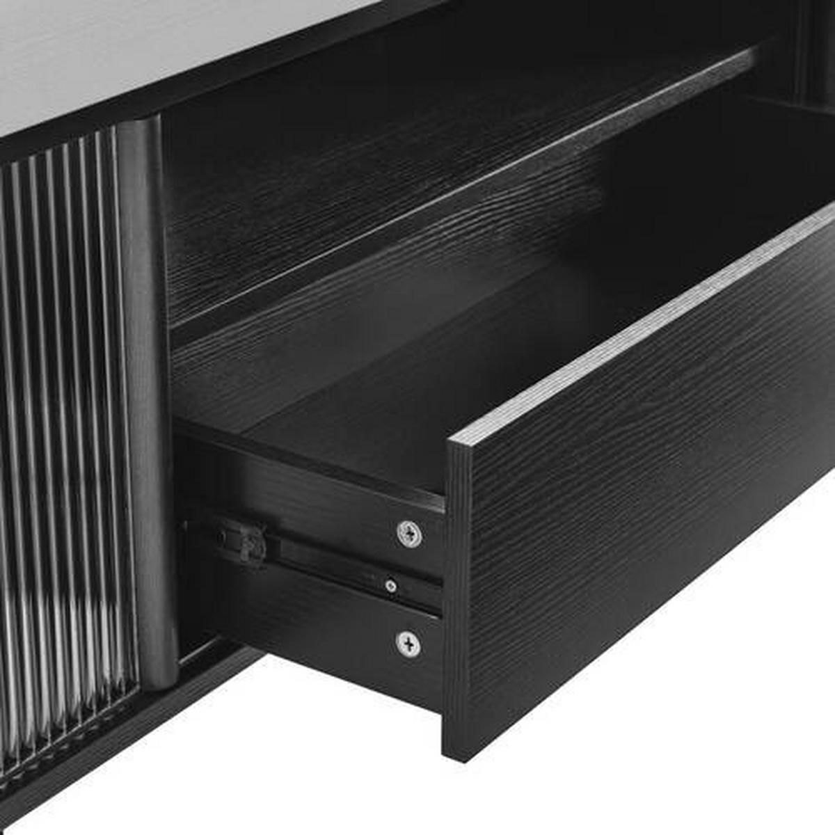 LOWBOARD  in 180/53/40 cm  - Schwarz, Design, Glas/Holz (180/53/40cm) - MID.YOU