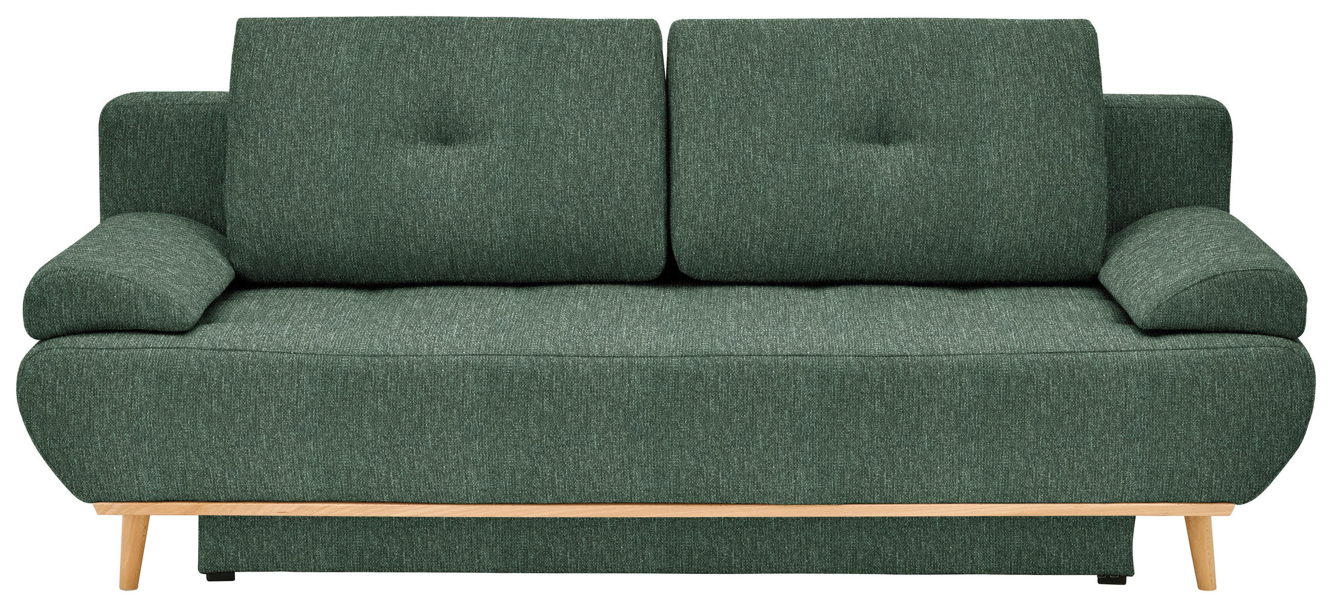 SCHLAFSOFA Flachgewebe Grün  - Beige/Naturfarben, Design, Holz/Textil (200/71/95cm) - Novel